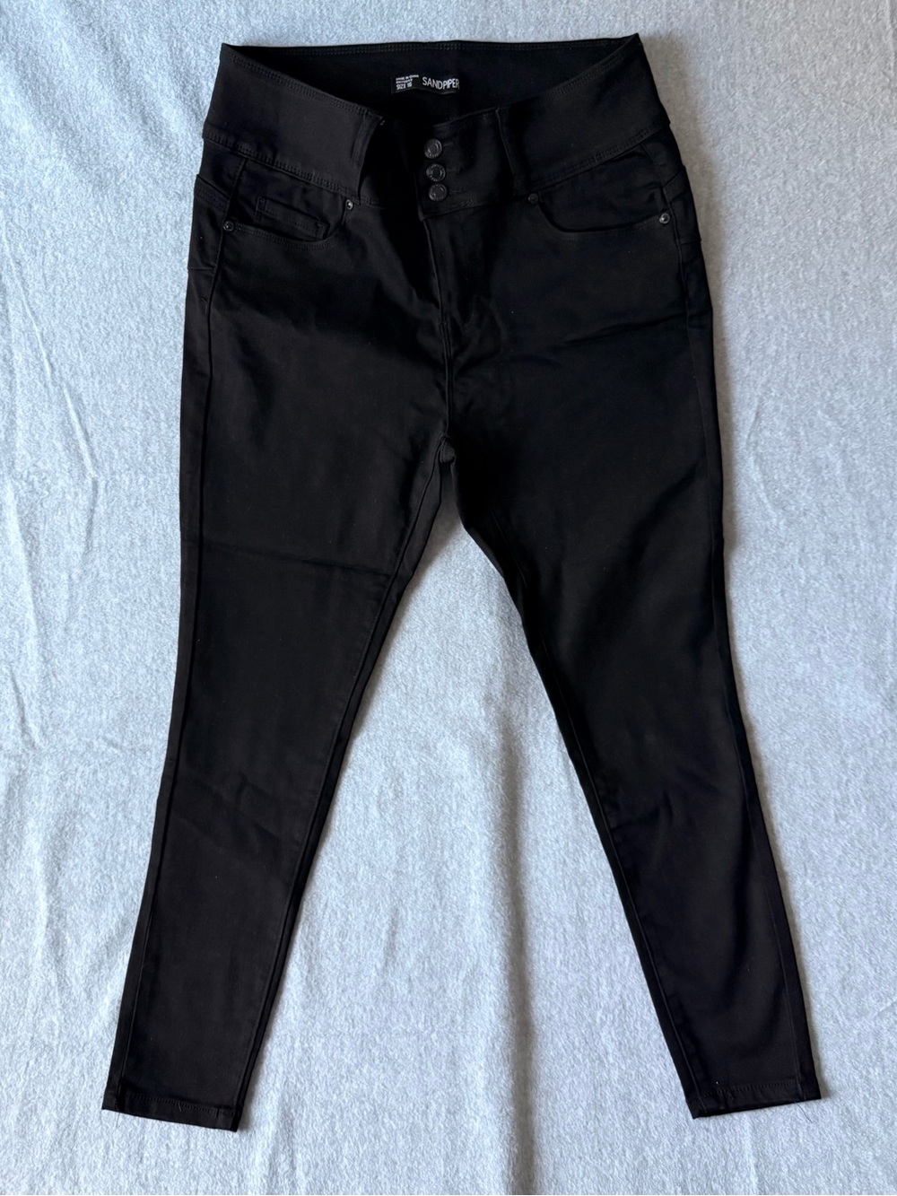 Sandpiper Women's Black Skinny Jeans Sz 16 High Waist Stretch NWOT 3-Button